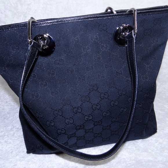 Vintage GUCCI Eclipse Tote Bag Black GG Monogram